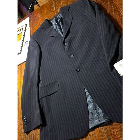 New 40R Tupelo Sample Shop Blue Orange Wool Suit Sports Coat Jacket Blazer NWT - Picture 4 of 6